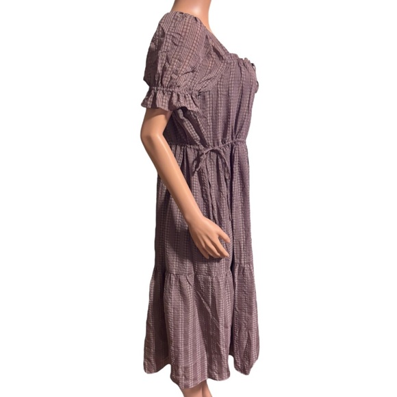 NWT MADWELL Women’s Square-Neck Tiered Midi Dress - Picture 5 of 15